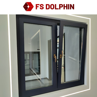 Passive House Aluminum Casement Window Double Glazed Tempered Glass Crank Out Windows