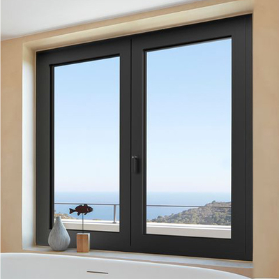 Double Tempered Glass Aluminum Casement Window Powder Coated Aluminum Windows And Doors
