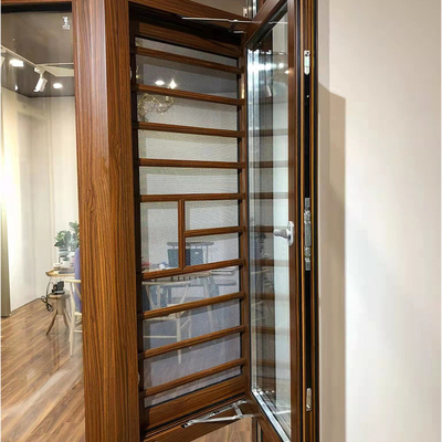 House Balcony Aluminum Frame Casement Window Impact Resistant Vertical Opening Type