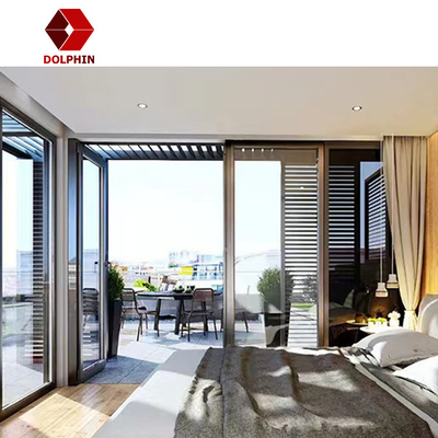 Sound / Heat Insulation Aluminium Folding Door Mechanism External Bifold Aluminium Doors