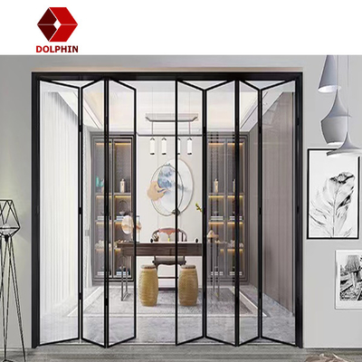 Frameless Aluminium Folding Door Double Glazed Aluminium Bifold Doors For Villa Hotel Cottage