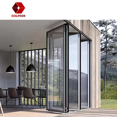 Bi Fold Aluminium Folding Door Waterproof Glass Option Customized
