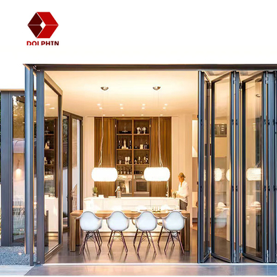 Anodized Aluminum Folding Glass Doors Kitchen Custom Aluminum Bi Fold Doors