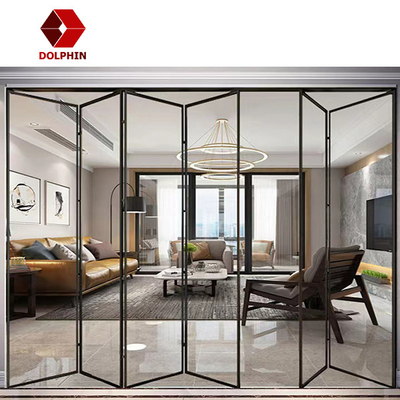 DOLPHIN Aluminium Bifold Glass Doors Powder Coating Customized Color