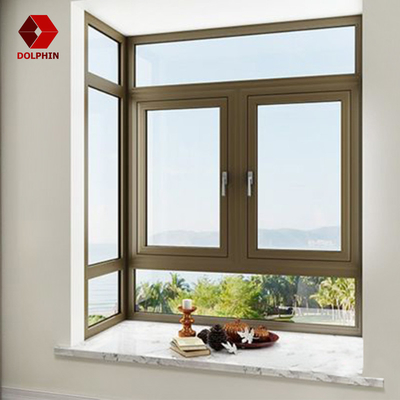 Double Glazed Tilt And Turn Windows Thermal Break Frosted Glass Casement