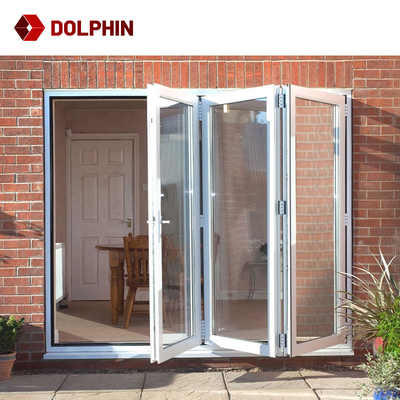 Accordion Waterproof Exterior Bi Folding Door , Patio Bifold Aluminum Folding Doors