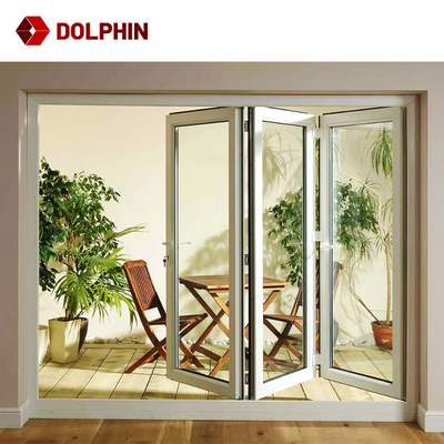 Accordion Waterproof Exterior Bi Folding Door , Patio Bifold Aluminum Folding Doors