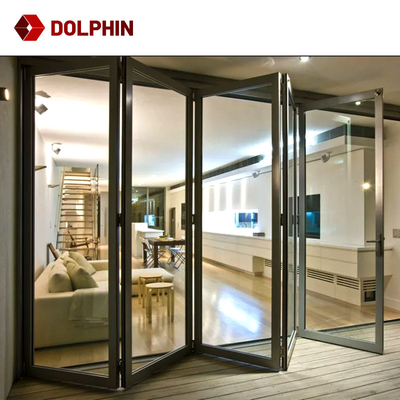 Commercial Folding Balcony Door , Thermal Break Interior Bi Fold Doors