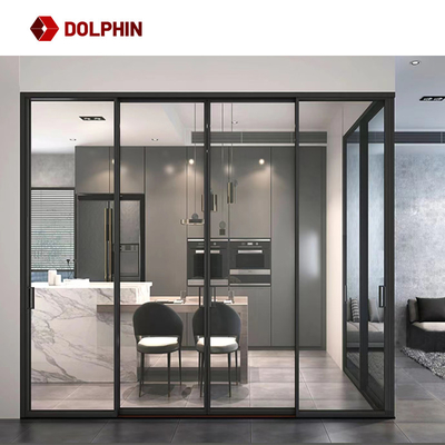 New Design Slim Frame Sliding Door Aluminum And Glass Door For Hotel Home Office Interior