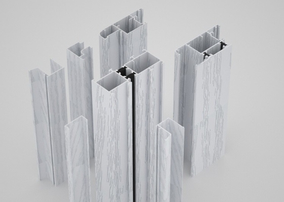 T5 Aluminium Door Profiles White Powder Coating 0.8mm Thickness