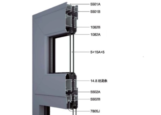 6060 Aluminium Window Frame Extrusions Thermal Casement System