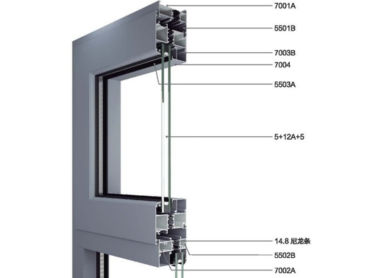 Rectangular Thermal Casement Window Profile 6063 6061 6060 Aluminum Alloy