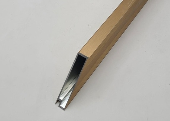 6060 Aluminum Extrusion Decorative Frame For Wine Cabinet Golden