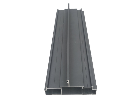 Powder Coating Gray Aluminium Window Extrusions Wind Resistance