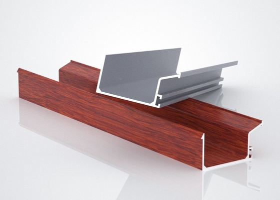Wooden Pattern T3 Extruded Aluminum Window Frame Sound Insulation
