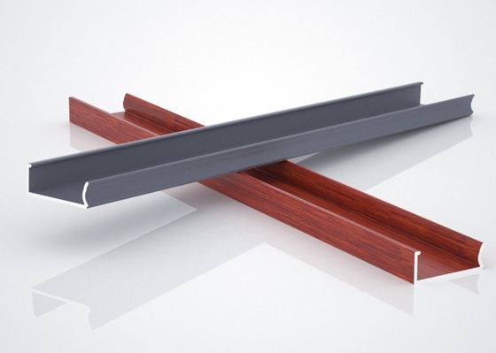 6mm Aluminium Window Profiles Wood Finished For Construction