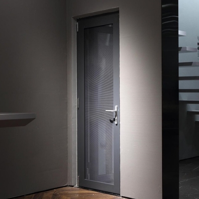Windproof Aluminium Casement Door Two Track Steel Matt Black