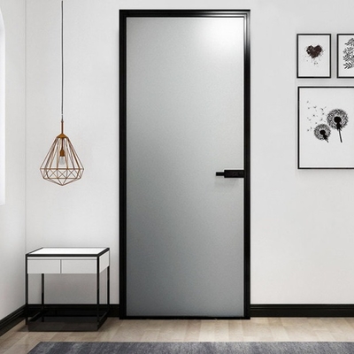 Grey Anodized Aluminium Casement Door Two Side Open For Building