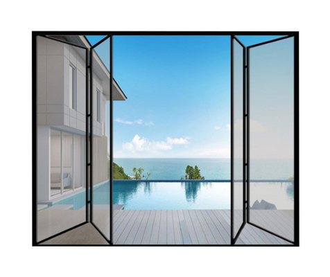 6061 6005 Aluminium Folding Door 4 Sash Aluminium Bifold Door