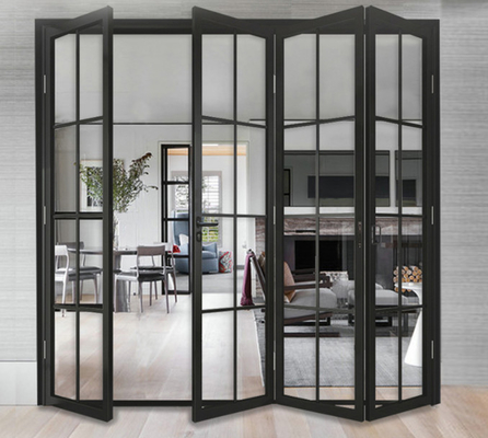 Narrow Frame Aluminum Folding Doors Single Tempered Glass Wardrobe Bifold Doors