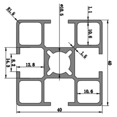 T4 T5 T6 T Slot Aluminum Extrusion Profiles Steel Polished Suface Treatment