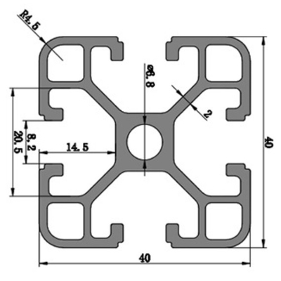 Powder Spray Industrial Aluminum Profile T66 DIN Anodized For Pneumatic Cylinder