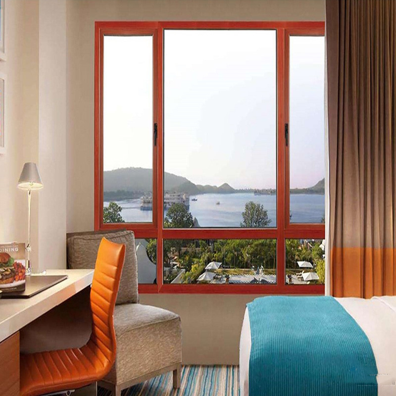 Double Tempered Glass Aluminum Casement Window Powder Coated Aluminum Windows And Doors