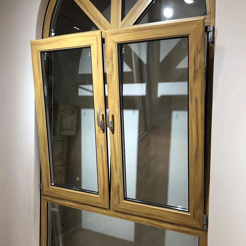 House Balcony Aluminum Frame Casement Window Impact Resistant Vertical Opening Type