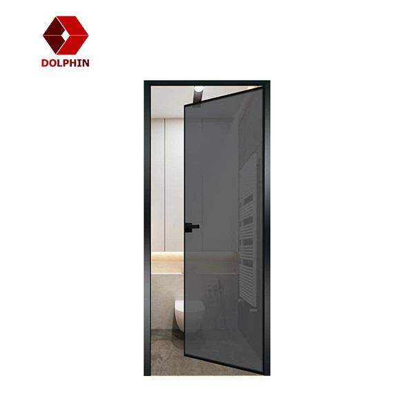 Exterior Aluminum Casement Door Double Swing Narrow Thin Aluminium Frame Door