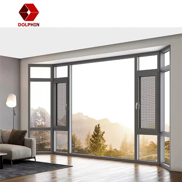 Wood Grain Aluminum Storm Windows Two Track Aluminium Frame Glass Window