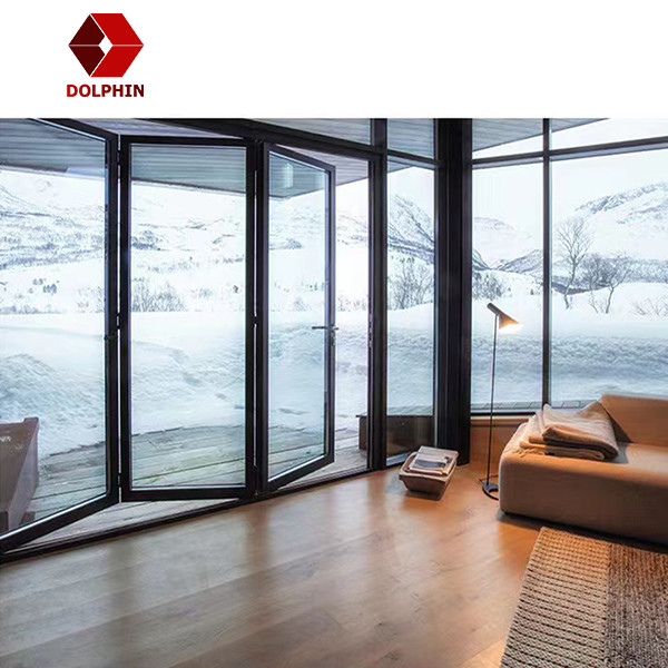 Sound / Heat Insulation Aluminium Folding Door Mechanism External Bifold Aluminium Doors