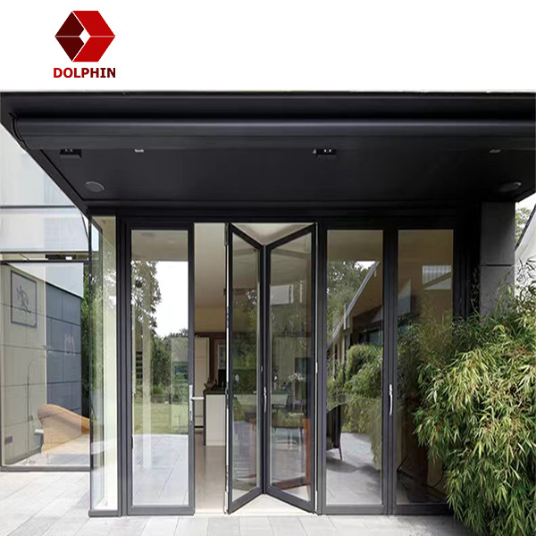 Anodized Aluminum Folding Glass Doors Kitchen Custom Aluminum Bi Fold Doors