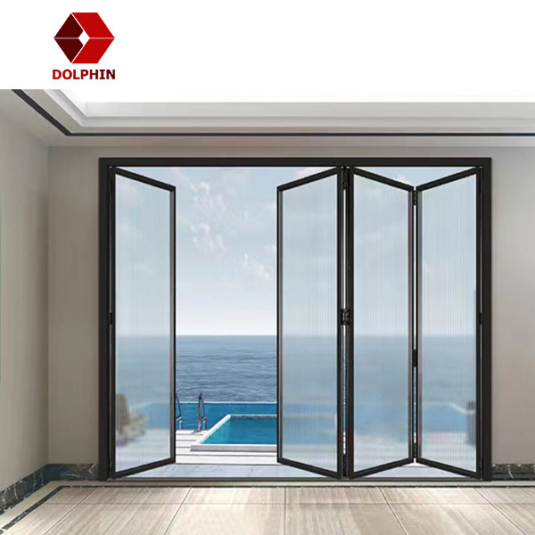 High Track Aluminium Folding Door Bi Fold Doors Electrophresis For Balcony