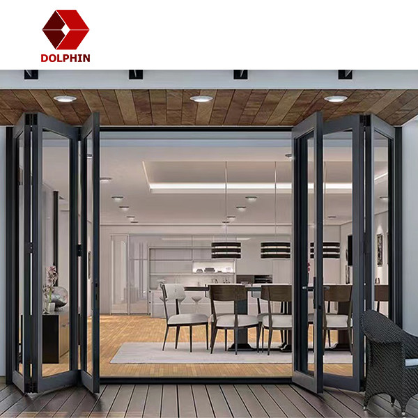 Exterior Bi Folding Aluminium Glass Folding Doors Polishing For Villa Residential Housing