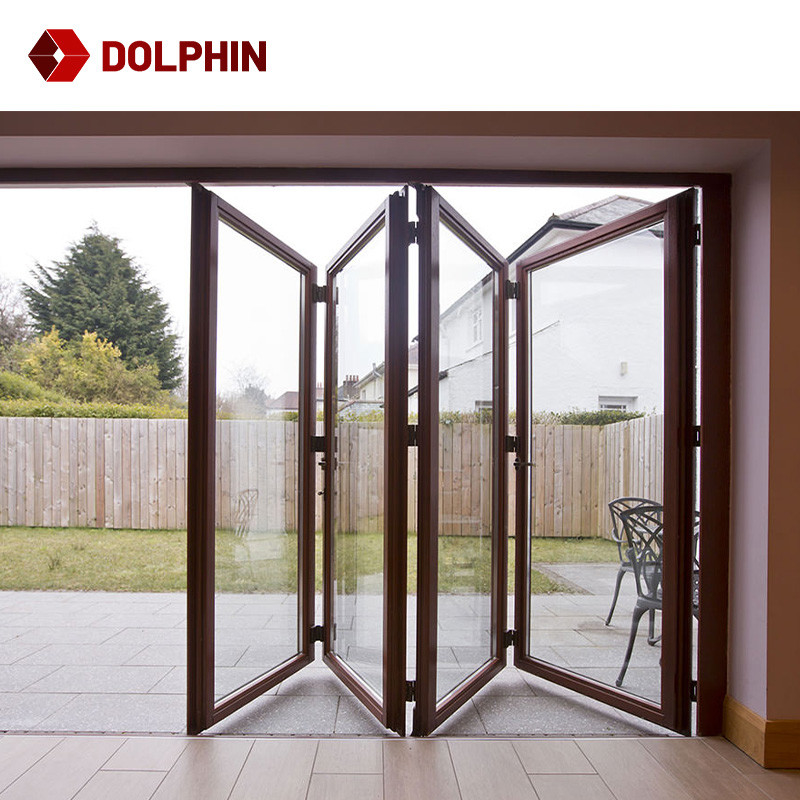 Balcony Interior Soundproof Patio Doors , Double Glass Bi Folding Exterior Doors Mute