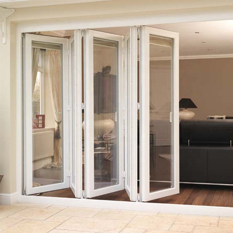 Thermal Break Aluminum Glass Sliding Folding Doors For Residential Storefront