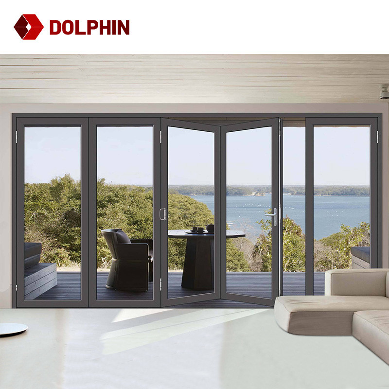 Slim Aluminum Bifold Door ,  Aluminium Bifold Patio Doors With Blinds