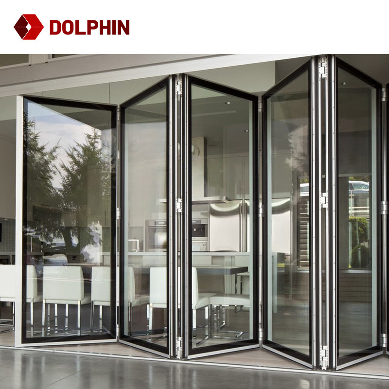 Factory Direct Shop Windows Aluminum Folding Window Vertical Bi-Fold Window For Sale
