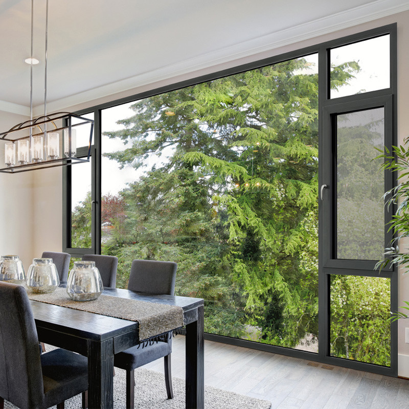 DOLPHIN French Panoramic Window Thermally Broken Glazed Casement Aluminum Tilt And Turn Windows With Screen