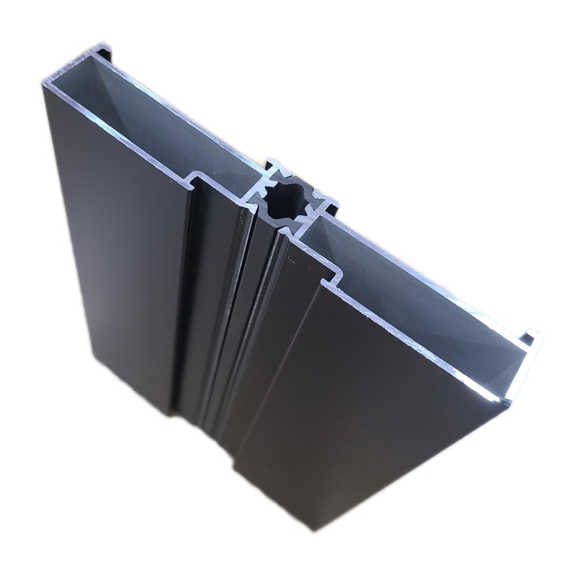 2.0mm Thickness 6005 Window Aluminum Profile Black Powder Coated Surface